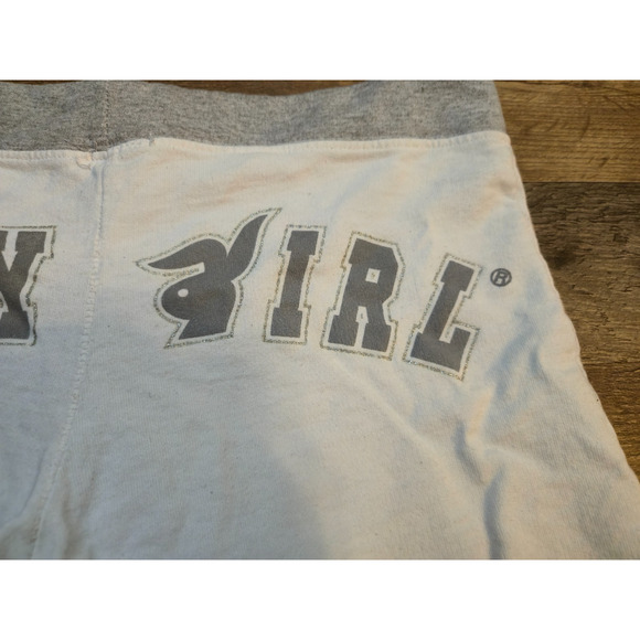 PLAYGIRLZ Women's L White Gray Lounge Shorts Made in USA Cotton “PLAY GIRL” - Picture 6 of 7